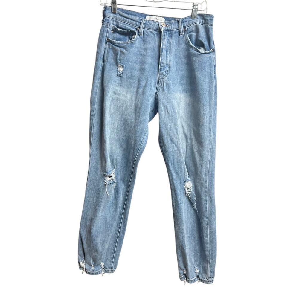 KanCan Distressed Straight Leg Jeans Size 9/28 Medium Wash
